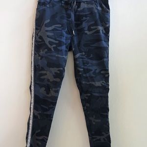 Venti6 drawstring blue camo cargo pants